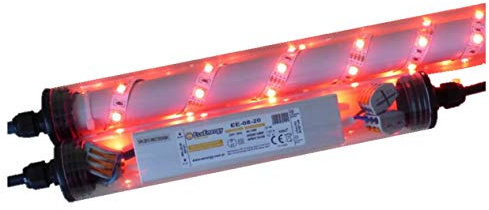 Led Gabionen Licht Beleuchtung LED 2x0,9m länge 360° Farbe rot Außenbeleuchtung Steinmauer Garten Anschluß 230 Volt über offene Kabelenden