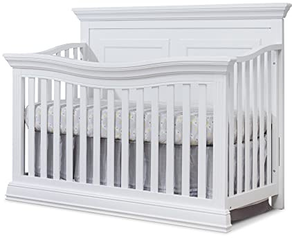 Sorelle Furniture Paxton Crib, Classic 4-In-1 Convertible Crib, Made of Wood, Non-Toxic Finish, Wooden Baby Bed, Toddler Bed, Child’s Daybed and Full-Size Bed, Nursery Furniture - White