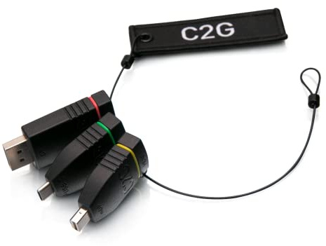 C2G Anillo Adaptador HDMI Universal 4K con DisplayPort codificado por Colores, Mini DisplayPort y USB-C