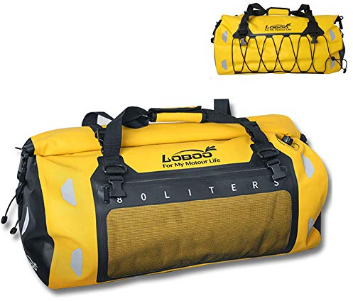 Motorrad wasserdichte Hecktasche Super Große Kapazität Rücksitzbeutel für Motorräder Leder Motocross Rucksack für Moto Travele,Yellow,50L