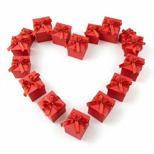 geschenkbox hochzeit, geschenkbox geburtstag,12 Stück, rot,15x15x15cm | Geschenkbox mit Deckel und Band Geeignet für Geschenke,Jubiläen,Weihnachten,Valentinstag,Feiertage und Neujahrsgeschenkboxen