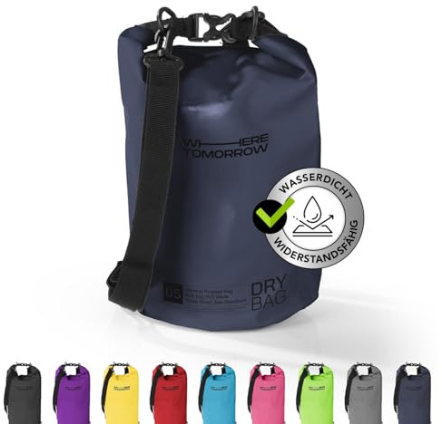 #DoYourOutdoor Dry Bag Tasche | Wasserdichter Rucksack | Wasserfester Beutel & Packsack | 2L 5L 10L 20L 30L Drybag in 2 Styles und vielen Farben | Ideal für Boot, Kajak, Angeln und Camping