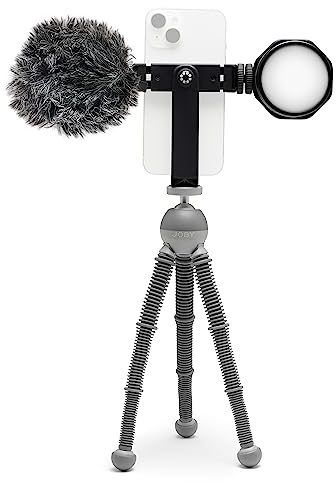 JOBY Beamo Reel Creator Kit Flexibles Stativ mit GripTight 360 Smartphone-Halterung, Wavo Mobile und Beamo Reel für spiegellose Kompaktkameras oder Smartphones (JB01862-BWW)