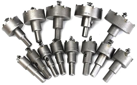 SBTRKT 6–16 Stück 15–65 mm HSS-Lochsägen-Set, Wolframkarbidspitze, TCT-Kernbohrer, Lochsäge for Metall, Edelstahl, Fräser, Lochöffner (Color : 10pcs(16-53mm))