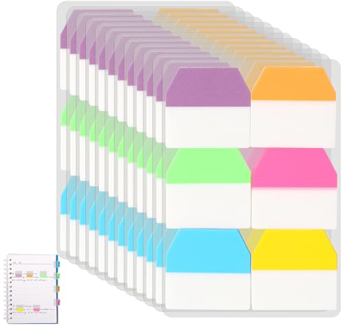 1440 PCS Sticky Index Tabs Flags Set Writable Sticky Index Tabs Transparent Book Tabs Medium File Tabs Flag Filing Tabs Page Markers Tape Flags for Book Tags Stickers Index Markers Office School