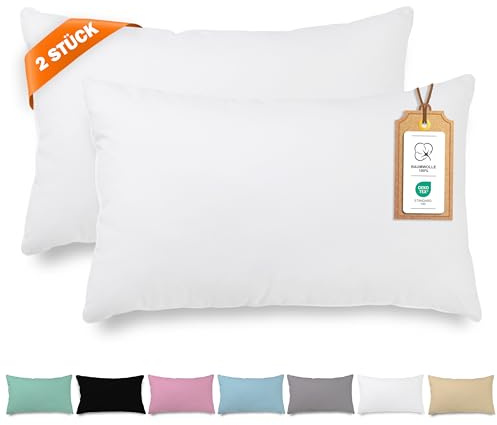 Veluna Home Kissenbezug 50x70cm - 100% Baumwolle(2er-Set) - Weiß - Dicht gewebt mit 57 Fäden/cm² - Kopfkissenbezug - Oeko Tex Zertifiziert - Renforcé Kissenhülle für Kissen mit Reißverschluss