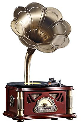 Grammofono vintage, giradischi in vinile in stile americano, ornamenti nostalgici europei, suono Bluetooth creativo, fonografo vecchio stile per soggiorno