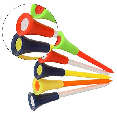 Wedhapy 50pcs 83mm Golf Tee gemischte Farbe Golf T -Shirts Kunststoff Golf Tee gemischte Golf -T -Shirts Plastik Golf T -Shirts Magnetische Golfhut Clip und Ballmarker Mehrfarbig