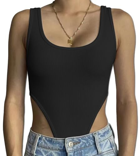 SHEKINI Body Femme Élégant Débardeur Épaule Large et Épaule Serrée Body Sculptant Col En U Corps Sexy Body Tops Shapewear Bodysuit Dos Nu Chemise Pour Femmes Sous-vêtements