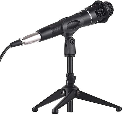 ELzEy Microfono con treppiede da Tavolo for Registrazione Karaoke dal, Set Completo di Scheda Audio, Microfono for Voce e Strumento