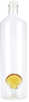 Balvi Bottiglia Atlantic Shell Colore Giallo Fatta a Mano in Vetro borosilicato 30 cm