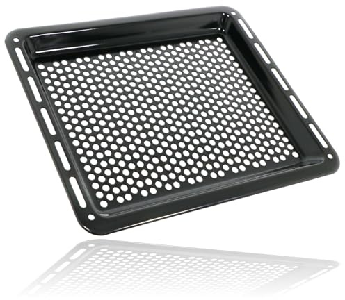 SPARES2GO Oven Baking Tray Crisper Compatible with Miele 46cm Holes Non Stick Pizza Air Fryer Large