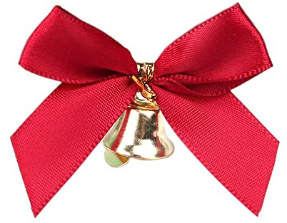 Anevous 20 Stück Weihnachtsschleifen mit Glöckchen, Weihnachtsbaum Deko Schleife Weihnachts Dekorationsschleife für Weihnachtskranz, Party, Weihnachtsbaum, Basteln, Geburtstag, Hochzeit,Rot