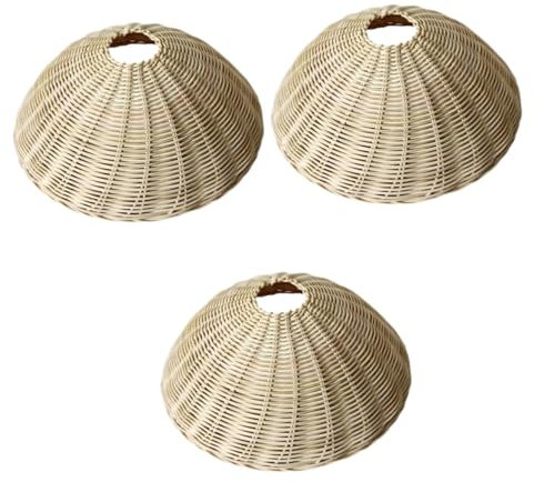 OSALADI 3stücke Rattan Lampenschirm Für Hängelampe Rustikale Lichtabdeckung Elegant Stilvoll Ohne Lichtquelle Für Wohnzimmer Restaurant