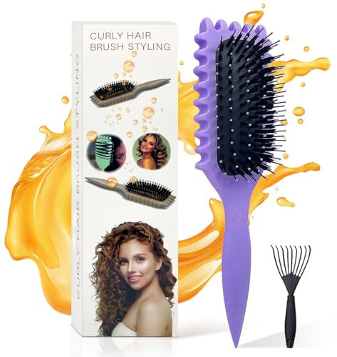 ENGHEK Curly Hair Brush, Bounce Curl Brush for Curl Hair, Curl Defining Brush for Women Men, Detangling Curl Brush Boar Bristle Hair Brush Less Pulling, Hair Separation