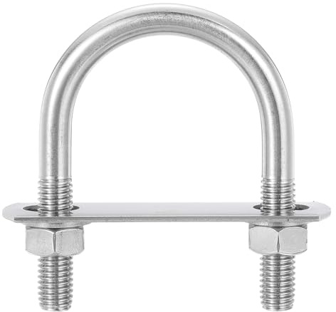 QUARKZMAN 4 Set U Schrauben M10 x 51mm ID x 85mm Länge Runde U Bügelschraube Edelstahl 304 Klammer Schellen U-Bolzen mit Gewinde Muttern Rahmenplatte Unterlegscheibe für Rohr Befestigung