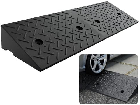 Gummi-Rollstuhlrampe für Einfahrten, tragbar, 5 cm Höhe, Bordsteinrampe für Autos, Motorräder, Fahrräder und Roller, rutschfeste Neigungsrampe mit Auto-Schwelle, ideal für Gehwege, einfacher Zugang