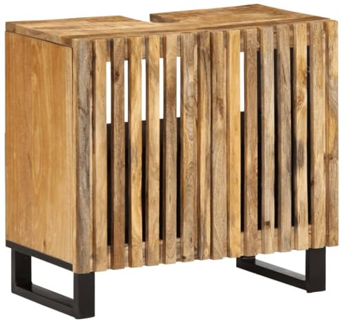 Mobili Set Mobili Bagno Set Mobili Bagno Lavabo Mobile 62x34x58 cm Legno Massello Mango Grezzo