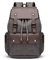 Rufun Leinwand Rucksack mit PU-Leder, Vintage-Stil, für Laptop, Schule und Reisen, Grau (Grau)