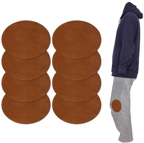 8 Stück Wildlederflecken Gross, Oval Ellbogen und Knie Patches Wildlederflecken für Pullover Selbstklebende Wildlederflecken 14x11 cm Bügeleisen für Reparatursatz Hose Jacken Pullover (Set D)