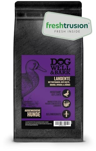 Premium Hundefutter trocken getreidefrei - Alleinfutter mit Landente 2 kg für ausgewachsene Hunde – Ente mit Pastinaken, rote Beete, Orange, Spargel & Kürbis