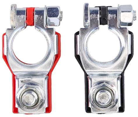 Asudaro 2 Stücke Auto Batterie Terminal Klemme, 12V Batterie Polklemmen Terminal Clamp Klemmen,Autobatterie PKW Klemme für Autos LKW Busse Wohnwagen Wohnmobil
