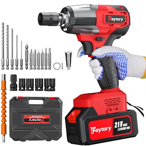 1/2 Brushless Impact Gun,Cordless Impact Wrench，550N.M, 3400RPM，Combination Drill,3-in-1 Impact Gun,4 Sockets,12 Drill Suitable for Cars and Homes