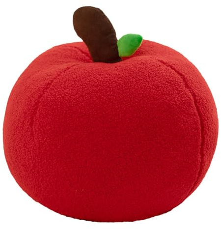 Ueiwffzo Kuschelkissen Cartoon Apfel Kissen Kuscheliges Sofakissen, Runder Plüsch-Apfel Dekokissen Kinderkissen, Weiches Sitzkissen Für Wohnzimmer, Kinderzimmer Oder Partydekoration (28cm)