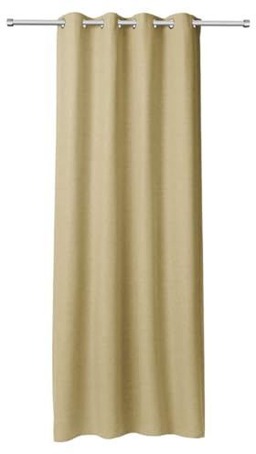 Rollmayer LuxShade Exklusiv Ösen Heller Bernstein B140xH150 1 Stück | Verdunkelungsvorhang, Thermovorhang, Blickdicht, Pflegeleicht