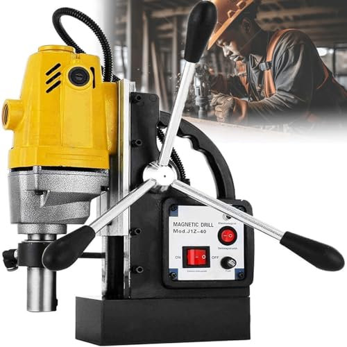 XCSCUK Mag Drill Press, 1100W Portable Magnetic Drilling Machine,with 1-1/2 Inch Boring Diameter,for Metal Surfac,Industrial/Home
