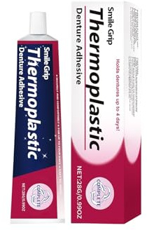 Thermoplastic Denture Adhesive, Strong Bond, Gum Pain Relief, 4-Way Protection