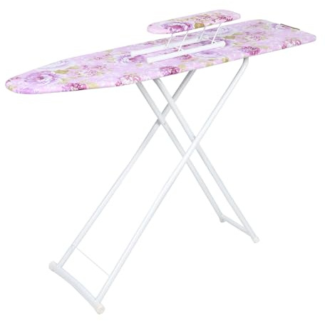 Planche à repasser pliable - 107 x 78 cm - Réglable en hauteur - Bonne capacité de charge - Petite planche à repasser légère et facile à ranger pour la maison, la salle de bain (rose, 107 cm x 78 cm x