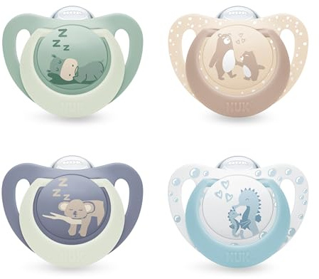 NUK First Choice nappflaskor | 0-6 månader | Ortodontiska nappar | Lugnar 99% av bebisar** | Blå | 4 stycken
