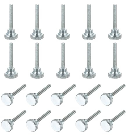 PATIKIL Tornillos Manija Estriados M3 X 20mm, 20Pcs Tornillos Cabeza Estriada Métrica Con Empuñadura Hombro Para Apretar Ensamblajes Roscados Para Montaje TV Y Monitor