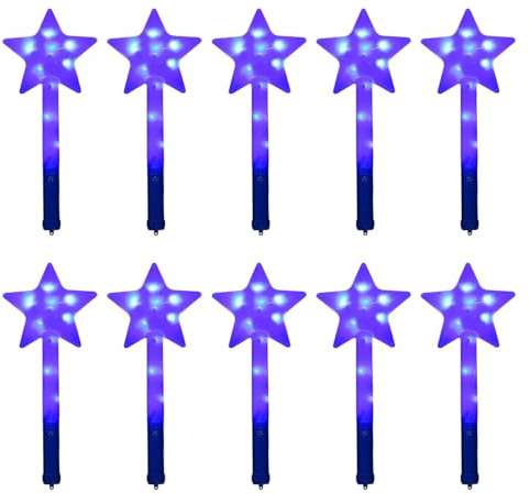 HGZHNAT 10 Stück Leuchtende Stäbchen, Leuchtender Feenstab, Fünfzackiger Stern, Zauberstab Leuchtend, Großpackung Für Kinder Und Erwachsene, Outdoor Spielparty, Flohmarkt Versorgung