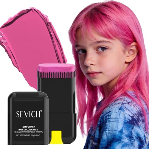 Sevich Haarkreide Für Mädchen Rosa, Haarfarbe Für Kinder, 8 Farbtöne, Schnell Trocknend Und Leicht Zu Reinigen, Perfekt Für Halloween, Kindertag, Cosplay Und Partys 23 G