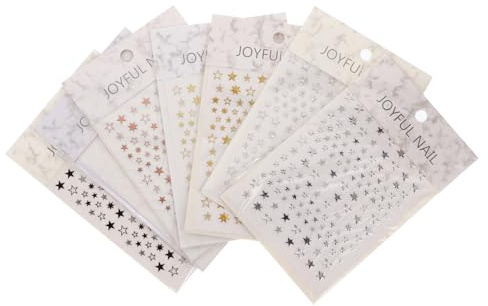 MUSISALY 7 Stück Teiliges Nail Decorative Stickers Selbstklebend DIY Manicure Decals mit Chic Star Muster Bunte Fingernagel Aufkleber für Nagelkunst und Nagelstudio Dekoration