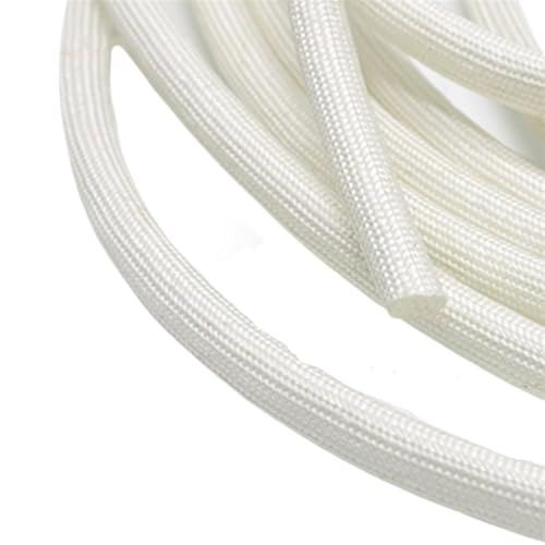 1/2/3/5/10M Bianco 600°C Alta Temperatura Intrecciato Morbido Tubo di Fibra Isolamento Guaina Cavo in Vetro Diametro 1-50mm per ufficio e casa TV/computer/audio(1 Meter,2mm)