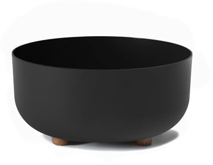 LAMELA Kunststoff Blumentopf rund mit Füßen, Ø 30 cm, 7,7 L - Schwarz | UV- und frostbeständig, minimalistisches Design - für innen und außen, ein dekorativer Blickfang das ganze Jahr