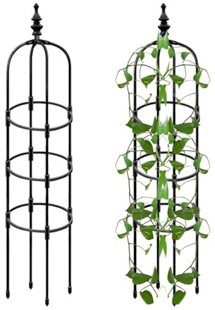 Generisch Garten-Obelisken-Spalier, Garten-Spalier für Kletterpflanzen, Edelstahl-Wachstumsrahmen für süße Erbsen, Metallstütze für Weinreben im Innen- und Außenbereich, unterstützt Pflanzenturm