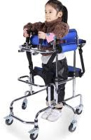 Marco para caminar con ruedas para niños, ayuda de movilidad de altura ajustable, diseño de 6 ruedas para estabilidad, marco ligero para apoyo de parálisis cerebral