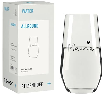 RITZENHOFF 8173004 Universalglas 425 ml – Sprüche – Ein Hoch auf alle Mamas – Made in Germany | Artikelnr. 8173004, Serie Sprüche, 1 Universalglas 425 ml, Kristallglas, spülmaschinenfest