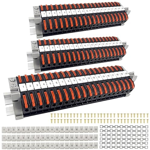 60 Stück Reihenklemmen Hutschiene, 0,08-4 mm² PCT-211 Hutschienen Klemmen Klemmleiste Kit, DIN Schienenanschlussblock- Kit, Schnellverdrahtung Elektrischer Anschlussblock für Automatisierungsprojekte