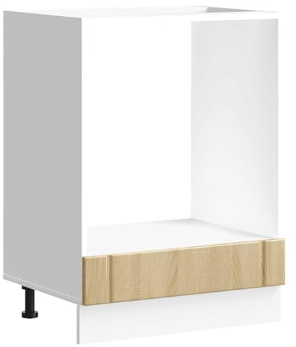 kithwjll Herdumbauschrank Lucca Sonoma-Eiche Holzwerkstoff Küchenkommode mit verstellbaren Füßen, 60x46x81,5 cm, Küchenschrank mit Schubladen, Arbeitsplatte Küche, Sideboard Küche, Buffetschrank