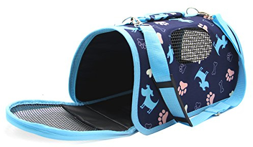 BPS® Transportín Portador Bolsa Bolso de Tela para Mascotas Perros Gatos Animales Transportadoras 3 Tamaños S/M/L Elegir (S, Azul) BPS-5638A