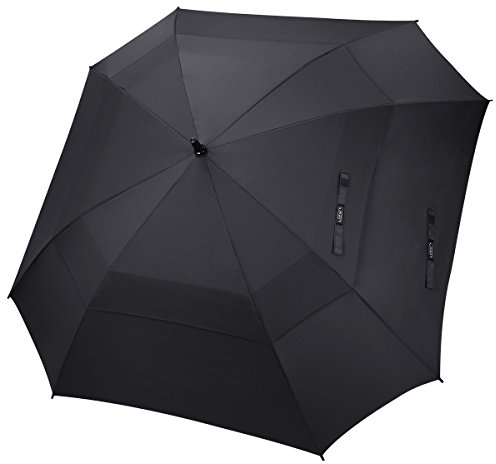 G4Free 62/68 Inch Quadratischer Golfschirm Übergroß Doppelt Überdachung für 2-4 Personen Großer Regenschirm Winddichter XXL Stockschirm Automatik Auf