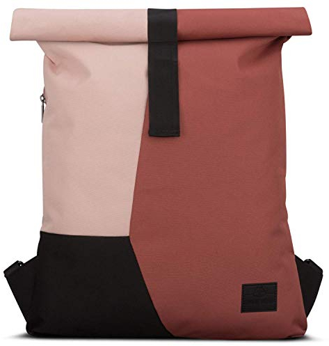 Johnny Urban Rucksack Damen & Herren Rot Rosa - Oskar - Moderner Turnbeutel Rolltop für Sport und Reisen - Diebstahlsicherer Tagesrucksack - Wasserabweisend
