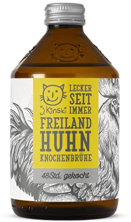 J.Kinski® Bio Hühnerbrühe (6x 525ml) Bone Broth | Freilandhuhn 100% Bio Knochenbrühe | Für Ramen Brühe & Hühnersuppe | Ohne Geschmacksverstärker | Reich an Kollagen | Paleo & Ketogene Diät
