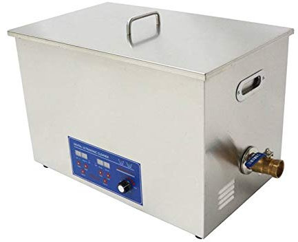 CGOLDENWALL Commercial Ultrasonic Cleaner Ultrasonic Parts Cleaner Stainless Steel Professional Ultrasonic Jewelry Cleaning Machine Heater Timer for Metal Parts Jewelry (KS-100AL 600W,30L)