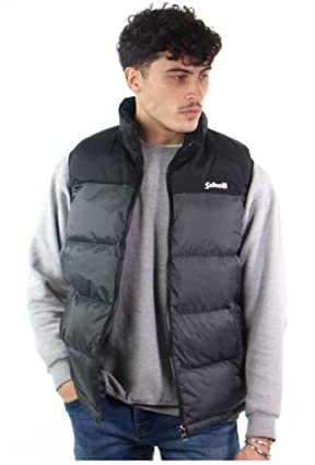 Schott Nyc Utahv, Gilet imbottito in spugna Uomo, Grigio (Antracite), 3XL
